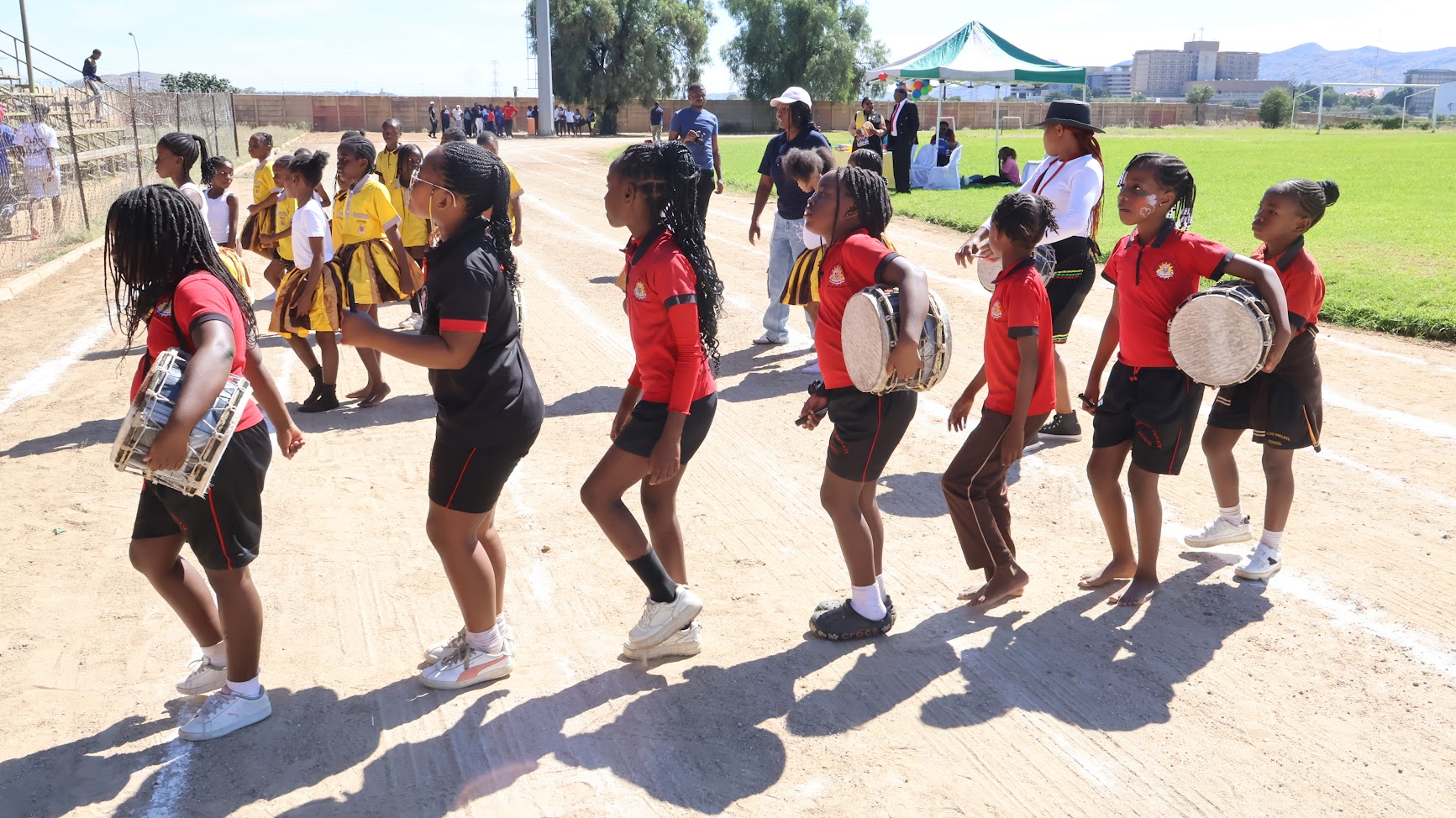 Learners dancing together during Namibia's Independence celebration